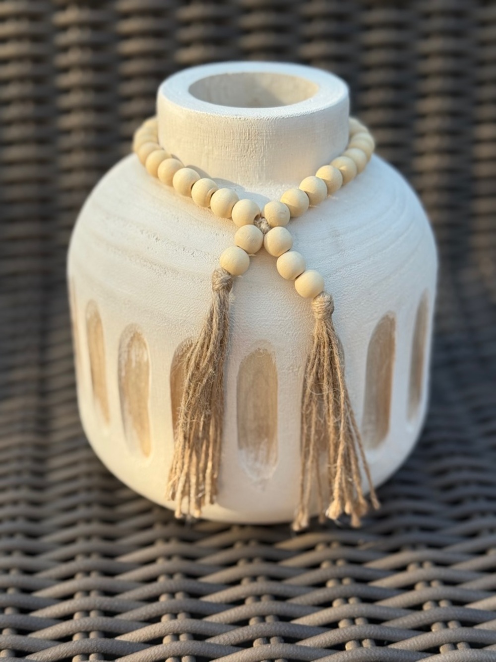 Neutral Wooden Vase Decor - NWT